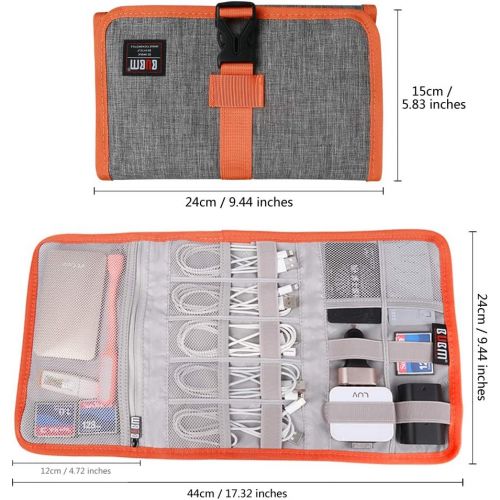  [아마존베스트]Travel Organizer, BUBM Cable Bag/USB Drive Shuttle Case/Electronics Accessory Organizer-Grey