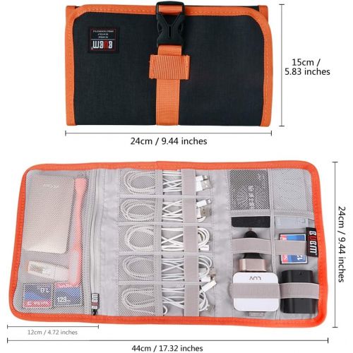  [아마존베스트]Travel Organizer, BUBM Cable Bag/USB Drive Shuttle Case/Electronics Accessory Organizer-Black