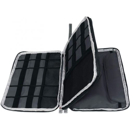  [아마존베스트]BUBM Double Layer Electronics Organizer/Travel Gadget Bag For Cables,Memory Cards,Flash Hard Drive and More,Fit For iPad Or Tablet(Up To 9.7)--Large, Black