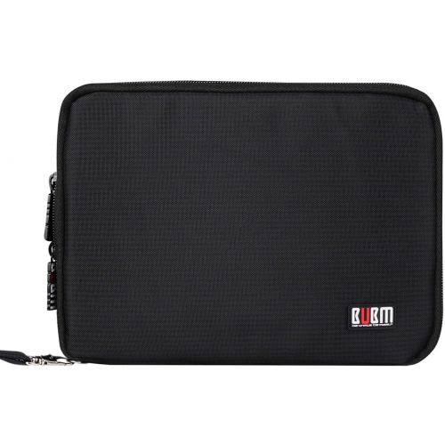  [아마존베스트]BUBM Double Layer Electronics Organizer/Travel Gadget Bag For Cables,Memory Cards,Flash Hard Drive and More,Fit For iPad Or Tablet(Up To 9.7)--Large, Black