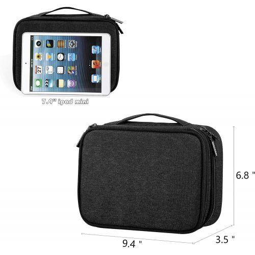  [아마존베스트]BUBM Travel Electronic Organizer, Double Layer Gadget Storage Bag for Cables, Cord, USB Flash Drive, Power Bank and More-a Sleeve Pouch