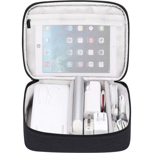  [아마존베스트]BUBM Travel Electronic Organizer, Double Layer Gadget Storage Bag for Cables, Cord, USB Flash Drive, Power Bank and More-a Sleeve Pouch