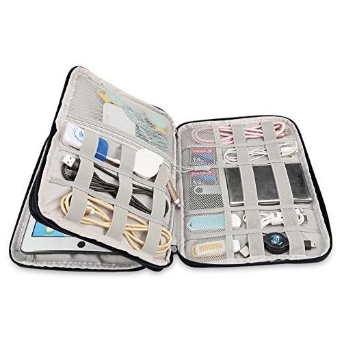  [아마존베스트]Electronics Accessories Organizer BUBM Travel Cable Bag Cord Gadgets Organizer for IPad-Black