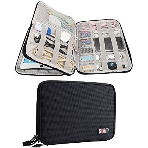  [아마존베스트]Electronics Accessories Organizer BUBM Travel Cable Bag Cord Gadgets Organizer for IPad-Black