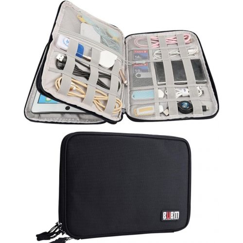  [아마존베스트]Electronics Accessories Organizer BUBM Travel Cable Bag Cord Gadgets Organizer for IPad-Black