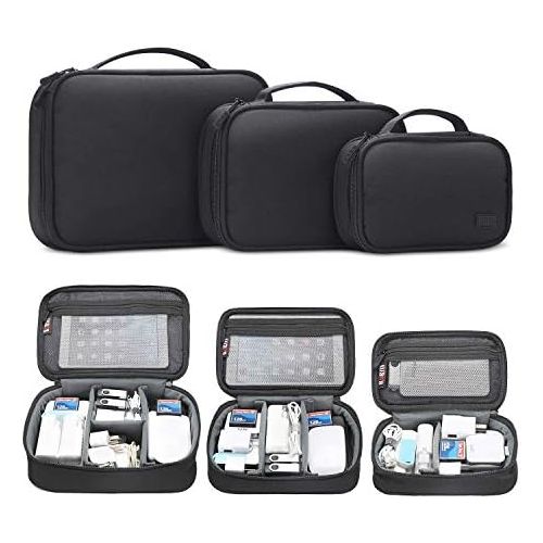  [아마존베스트]BUBM CableOrganizerBag 3pcs Electronics Travel Organizer for Hard Drives, Cables, Phone, USB, SD Card（2 Year Warranty）