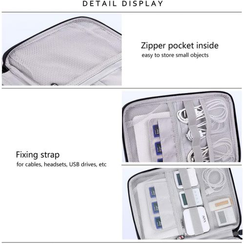  [아마존베스트]Travel Organizer, BUBM Cable Bag/USB Drive Shuttle Case/Electronics Accessory Organizer-Black