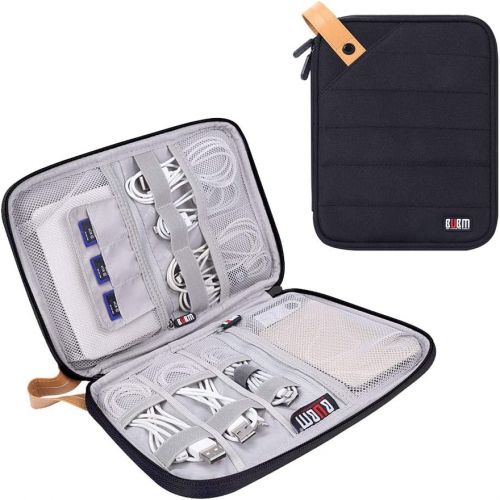  [아마존베스트]Travel Organizer, BUBM Cable Bag/USB Drive Shuttle Case/Electronics Accessory Organizer-Black