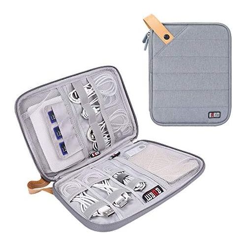  [아마존베스트]Travel Organizer, BUBM Cable Bag/USB Drive Shuttle Case/Electronics Accessory Organizer-Grey