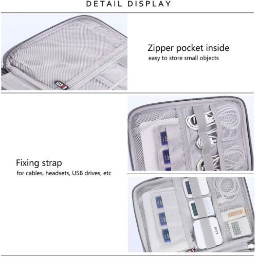  [아마존베스트]Travel Organizer, BUBM Cable Bag/USB Drive Shuttle Case/Electronics Accessory Organizer-Grey