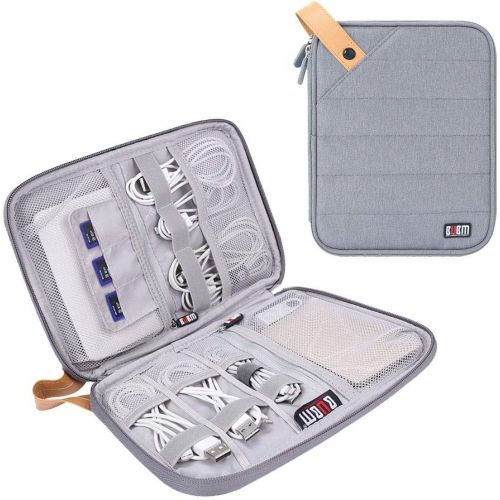  [아마존베스트]Travel Organizer, BUBM Cable Bag/USB Drive Shuttle Case/Electronics Accessory Organizer-Grey