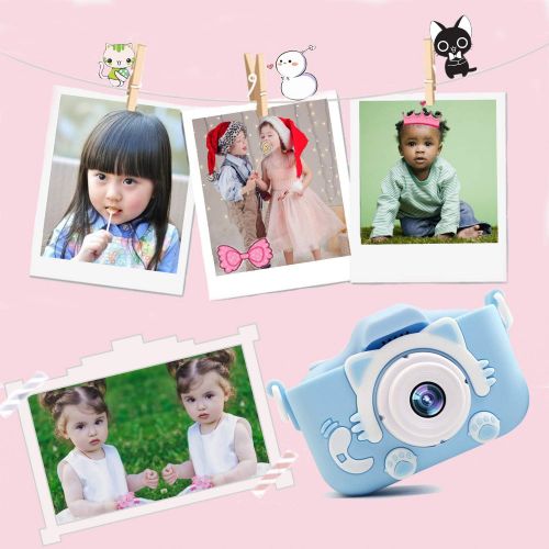  BUBM Kids Camera Upgraded Kid Digital Camera for Girls and Boys,1080 IPS Child Video Camera Toys Gift for 3-10 Years Old Children [32GB Memory Card,Protective Case Include] (Blue)