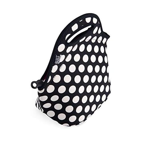  [아마존베스트]BUILT LB31-BBW Gourmet Getaway Soft Neoprene Lunch Tote Bag - Lightweight, Insulated and Reusable, Big Dot Black & White