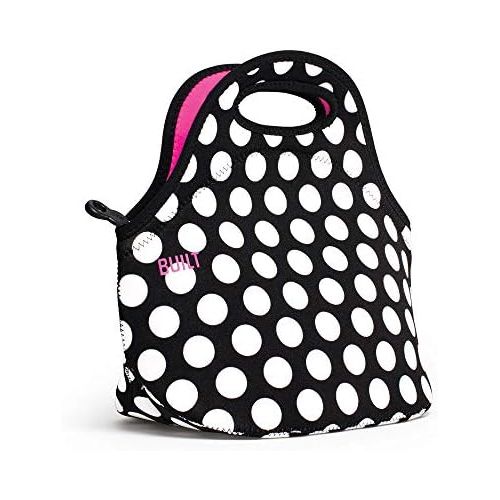  [아마존베스트]BUILT LB31-BBW Gourmet Getaway Soft Neoprene Lunch Tote Bag - Lightweight, Insulated and Reusable, Big Dot Black & White