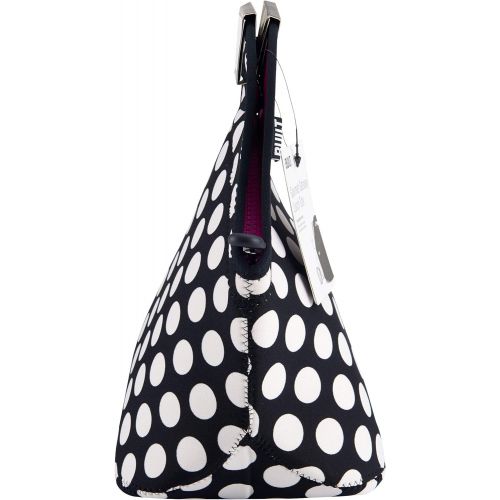  [아마존베스트]BUILT LB31-BBW Gourmet Getaway Soft Neoprene Lunch Tote Bag - Lightweight, Insulated and Reusable, Big Dot Black & White