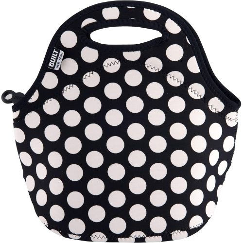  [아마존베스트]BUILT LB31-BBW Gourmet Getaway Soft Neoprene Lunch Tote Bag - Lightweight, Insulated and Reusable, Big Dot Black & White