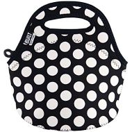 [아마존베스트]Built BUILT LB10-BBW Gourmet Getaway Mini Soft Neoprene Lunch Tote Bag-Lightweight, Insulated and Reusable, Snack, Big Dot Black & White