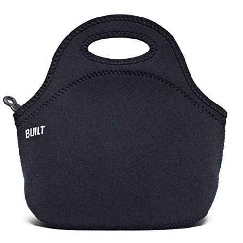  BUILT Gourmet Getaway Soft Neoprene Lunch Tote Bag - Lightweight, Insulated and Reusable Black LB31-BLK