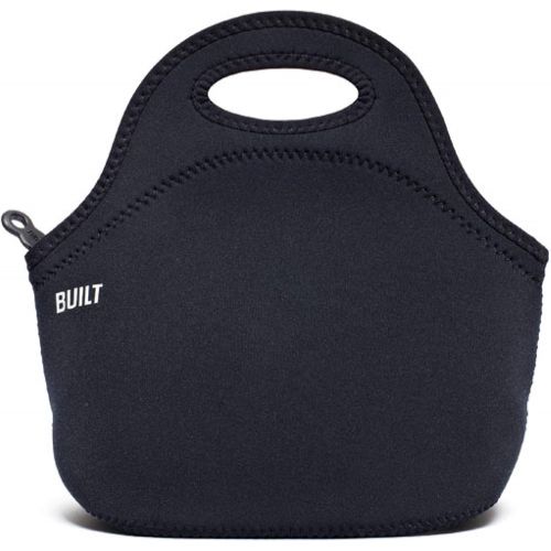  BUILT Gourmet Getaway Soft Neoprene Lunch Tote Bag - Lightweight, Insulated and Reusable Black LB31-BLK