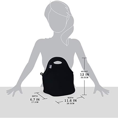  BUILT LB31-BLK Gourmet Getaway Soft Neoprene Lunch Tote Bag - Lightweight, Insulated and Reusable, One Size, Black