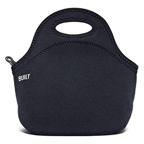  BUILT LB31-BLK Gourmet Getaway Soft Neoprene Lunch Tote Bag - Lightweight, Insulated and Reusable, One Size, Black