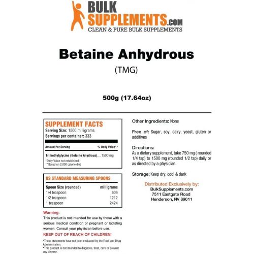  BulkSupplements Betaine Anhydrous Trimethylglycine (TMG) Powder (25 kilograms)