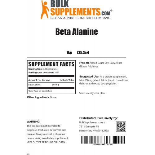  Beta Alanine Powder by BulkSupplements | Athletic Endurance & Recovery (25 kilograms)