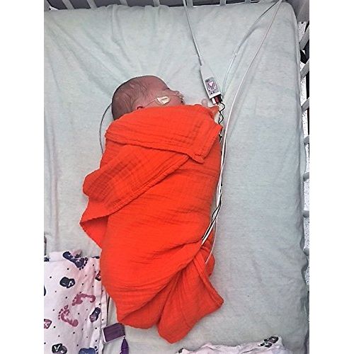  BUNDLES OF HOPE 100% ORGANIC HEMP SWADDLING BABY BLANKET SET (ORANGE/YELLOW/GREEN) 3 PACK