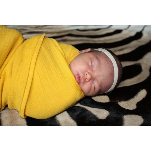  BUNDLES OF HOPE 100% ORGANIC HEMP SWADDLING BABY BLANKET SET (ORANGE/YELLOW/GREEN) 3 PACK