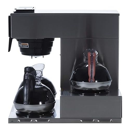  BUNN VP17-3, 12-Cup Low Profile Pourover Commercial Coffee Maker, 3 Lower Warmers, 13300.0003,Silver