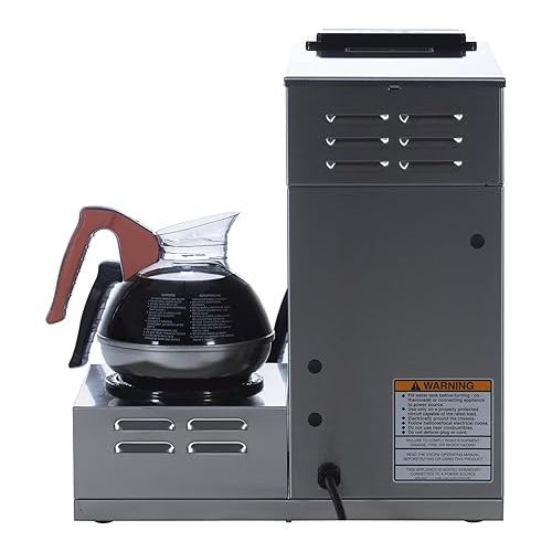  BUNN VP17-3, 12-Cup Low Profile Pourover Commercial Coffee Maker, 3 Lower Warmers, 13300.0003,Silver