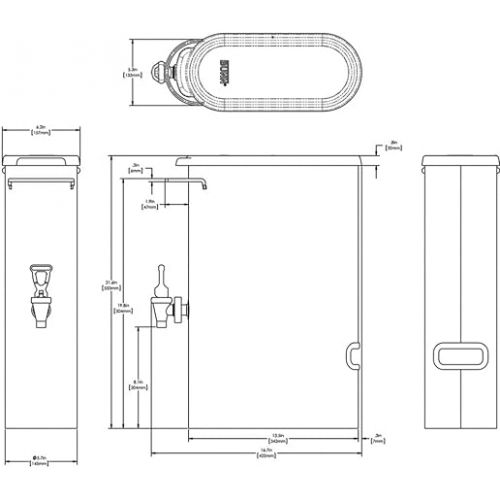  BUNN TDO-N-3.5 Oval Style narrow 3.5 Gallon Commercial Iced Tea Dispenser with Solid Lid