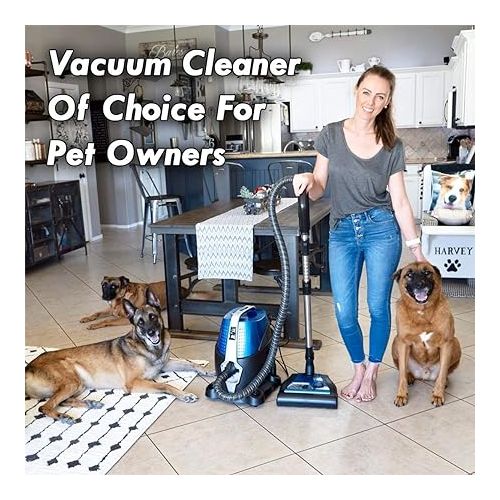  Sirena Vacuum Cleaner - Water Filtration, 2-Speed, Bagless Canister Vacuum Cleaner, Allergy/Pet Pro