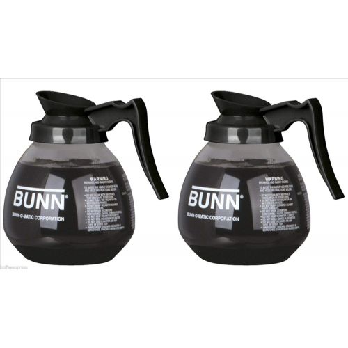  [아마존베스트]BUNN Glass Coffee Pot Decanter/Carafe, Regular, 12 cup Capacity, Black, Set of 2