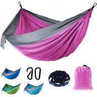 BUNYISCN Camping Hammock for Outdoors, Ultralight Hammocks for Camping,2 Tree Straps Set, Grand Trunk Double Hammock, Camp Gear Patio and Beach Hiking
