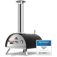 [아마존베스트]Burnhard Nero outdoor pizza oven, stainless steel, including Pizza spatula and pizza stone, high-quality pizza oven, premium wood stove suitable for the garden and outdoors, pellet