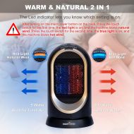 [아마존베스트]BUSYPIGGY Portable Electric Space Heater, ETL Certified Ceramic Heater with Thermostat, Oscillating Heater with Tip-Over and Overheat Auto Shut Off, Safe for Office Room Desk Indoo