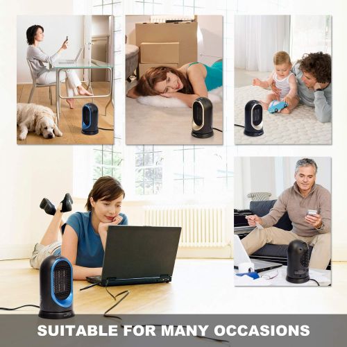  [아마존베스트]BUSYPIGGY Portable Electric Space Heater, ETL Certified Ceramic Heater with Thermostat, Oscillating Heater with Tip-Over and Overheat Auto Shut Off, Safe for Office Room Desk Indoo