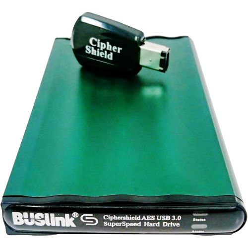  BUSlink CipherShield FIPS 140-2 HIPAA 256-bit AES USB 3.0 Disk-On-The-Go Hardware Encrypted External Slim Portable Hard Drive (250GB)