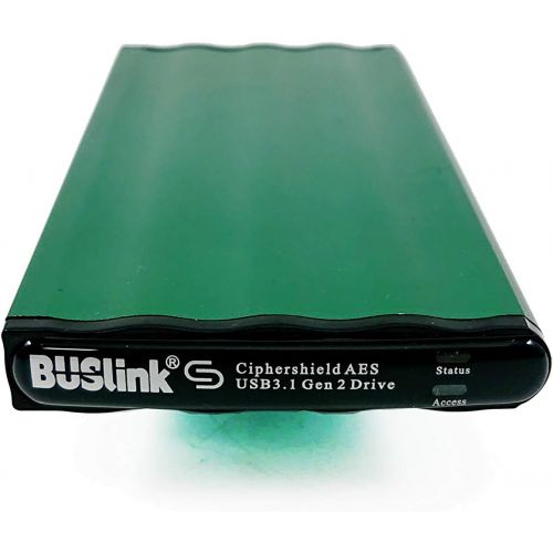  BUSlink CipherShield 256-bit AES USB-C FIPS 140-2 Level 2 HIPAA USB 3.2 Gen 2 Hardware Encrypted Disk-On-The-Go External Slim Portable Hard Drive (2TB)