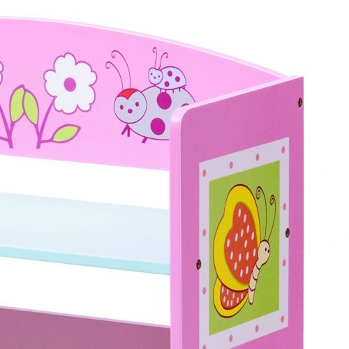  BUY JOY Kids Bookcase w/3 Shelves Book Shelf Kids Adorable Corner Adjustable Bookshelf