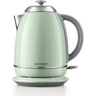 BUYDEEM K640N Stainless Steel Electric Tea Kettle with Auto Shut-Off and Boil Dry Protection, 1.7 Liter Cordless Hot Water Boiler with Swivel Base, 1440W, Cozy Greenish