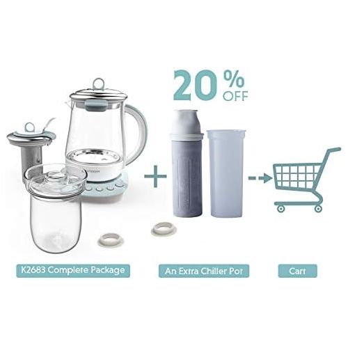  [아마존 핫딜] [아마존핫딜]BUYDEEM Buydeem K2683 Health-Care Beverage Tea Maker and Kettle, 9-in-1 Programmable Brew Cooker Master, 1.5 L, Gray