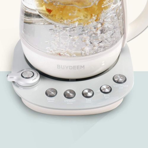  [아마존 핫딜] [아마존핫딜]BUYDEEM Buydeem K2683 Health-Care Beverage Tea Maker and Kettle, 9-in-1 Programmable Brew Cooker Master, 1.5 L, Gray