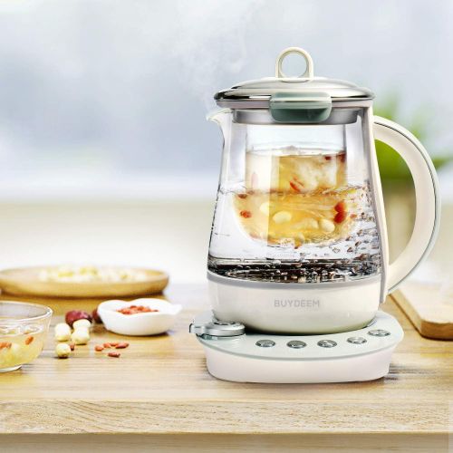  [아마존 핫딜] [아마존핫딜]BUYDEEM Buydeem K2683 Health-Care Beverage Tea Maker and Kettle, 9-in-1 Programmable Brew Cooker Master, 1.5 L, Gray