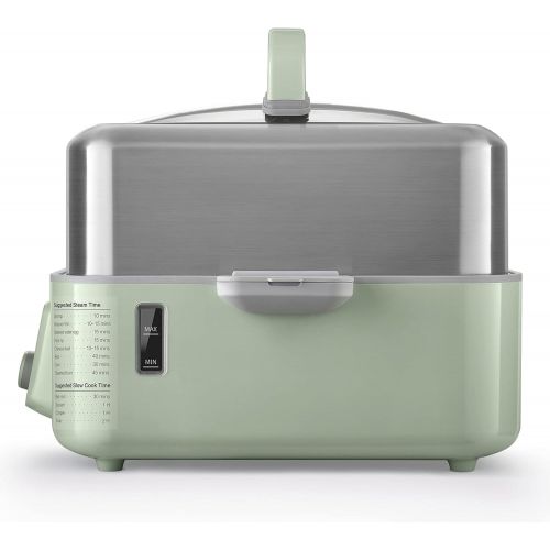  BUYDEEM G563 5-Quart Electric Food Steamer for Cooking, One Touch Vegetable Steamer, Digital Multifunctional Steamer, Quick Steam in 60s, Stainless Steel Steamer Tray & Glass Lid,