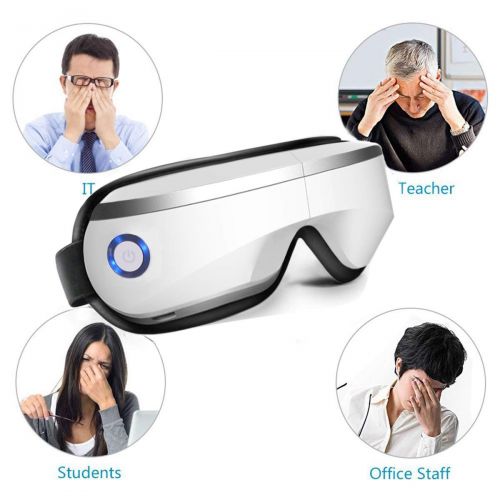  BUYES Eye Massager with Air Pressure, Music, Vibration intelligent Eyes Massager with Heat Compression Therapy, Wireless Rechargeable Foldable Temple Massager for Headaches, Eye Care, Dr