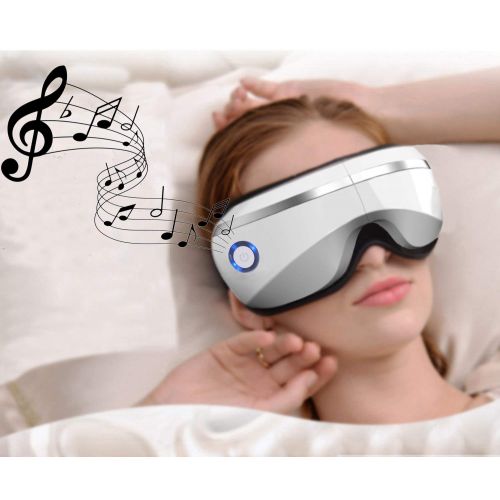  BUYES Eye Massager with Air Pressure, Music, Vibration intelligent Eyes Massager with Heat Compression Therapy, Wireless Rechargeable Foldable Temple Massager for Headaches, Eye Care, Dr