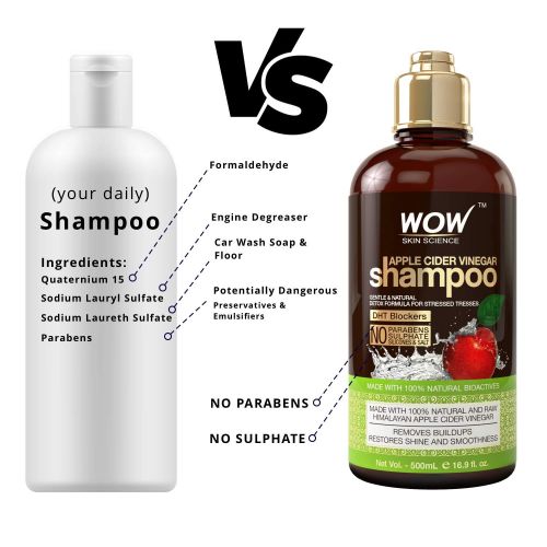  [아마존 핫딜]  [아마존핫딜]BUYWOW WOW Apple Cider Vinegar Shampoo - Reduce Dandruff, Frizz, Split Ends- DHT Blockers For Hair Loss - Clean Scalp & Boost Gloss, Shine - Paraben, Sulfate Free - All Hair Types, Adults