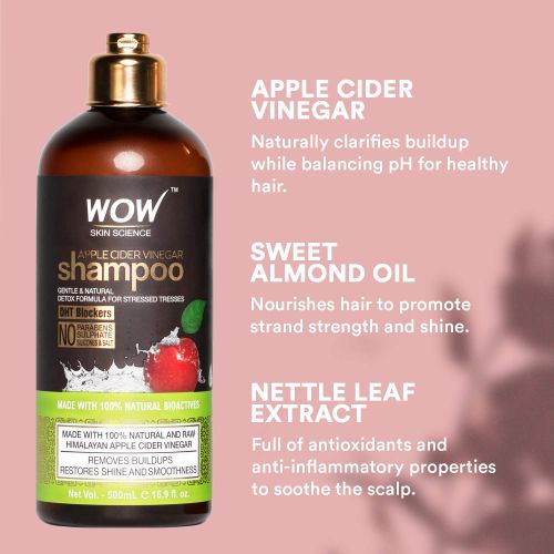  [아마존 핫딜]  [아마존핫딜]BUYWOW WOW Apple Cider Vinegar Shampoo - Reduce Dandruff, Frizz, Split Ends- DHT Blockers For Hair Loss - Clean Scalp & Boost Gloss, Shine - Paraben, Sulfate Free - All Hair Types, Adults